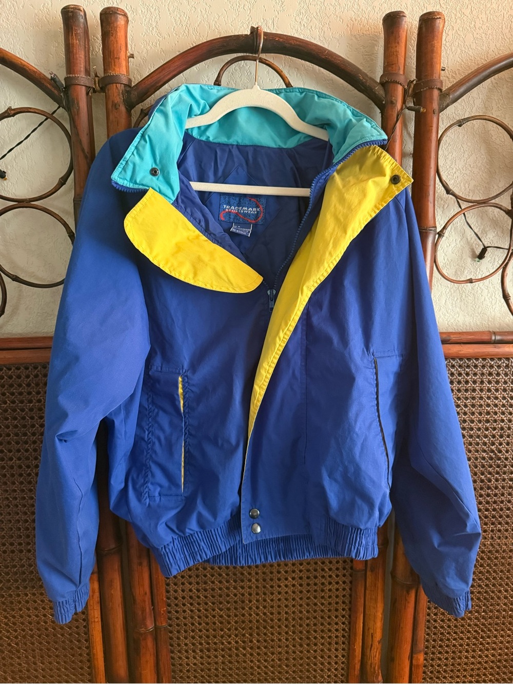 Vintage Trailcraft Women’s Blue & Yellow Rain Jacket